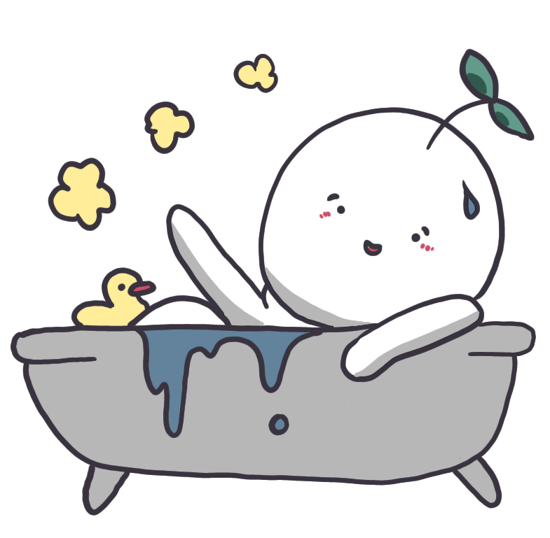 Sprout taking a bath